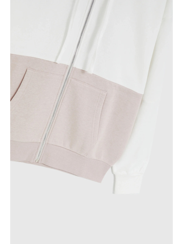 Moodo Суитшърт с цип бежова Moodo