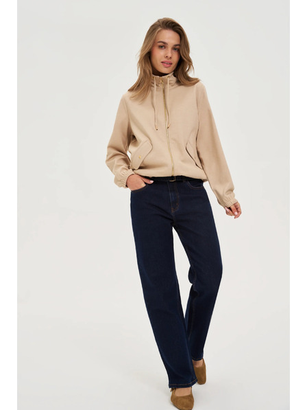 Moodo Суитшърт с цип бежова Moodo