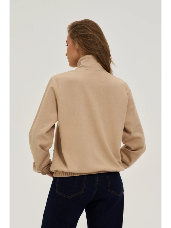 Moodo Суитшърт с цип бежова Moodo