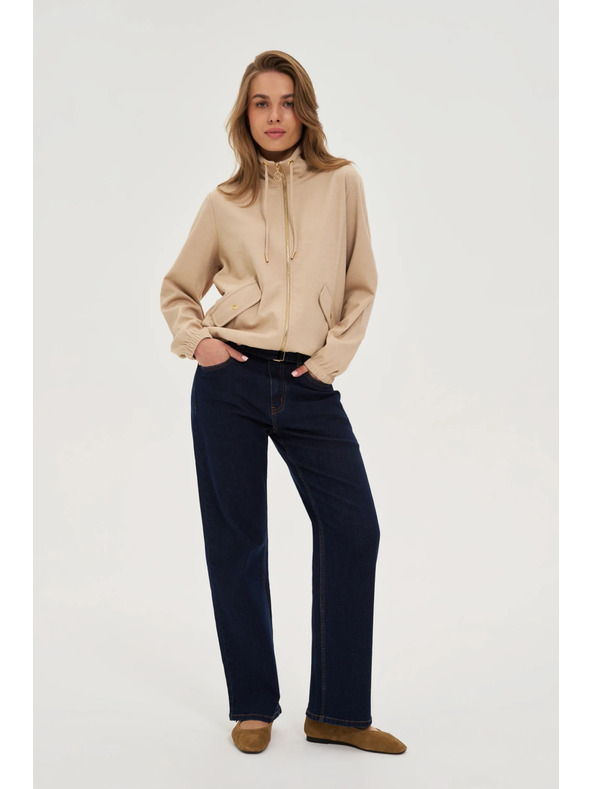 Moodo Суитшърт с цип бежова Moodo