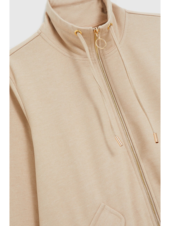 Moodo Суитшърт с цип бежова Moodo