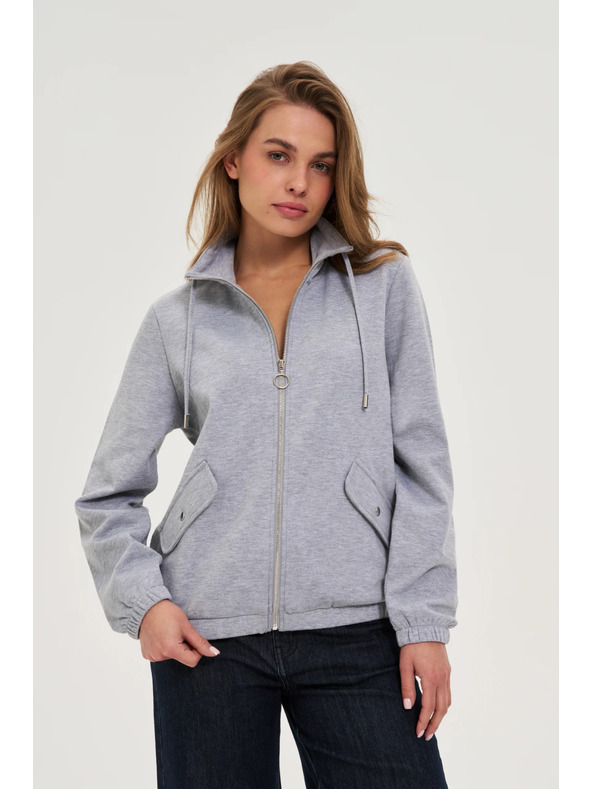 Moodo Суитшърт с цип сива Moodo