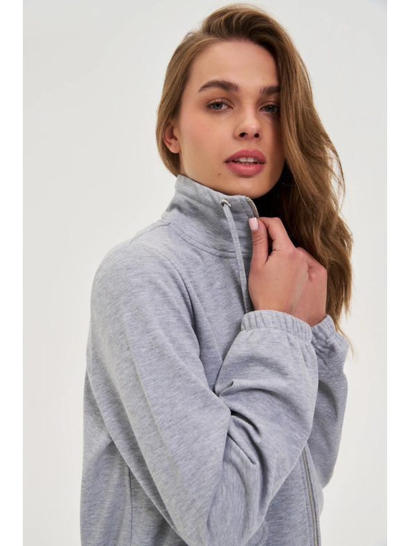 Moodo Суитшърт с цип сива Moodo