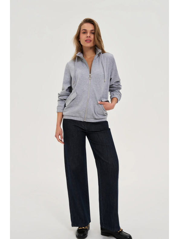 Moodo Суитшърт с цип сива Moodo