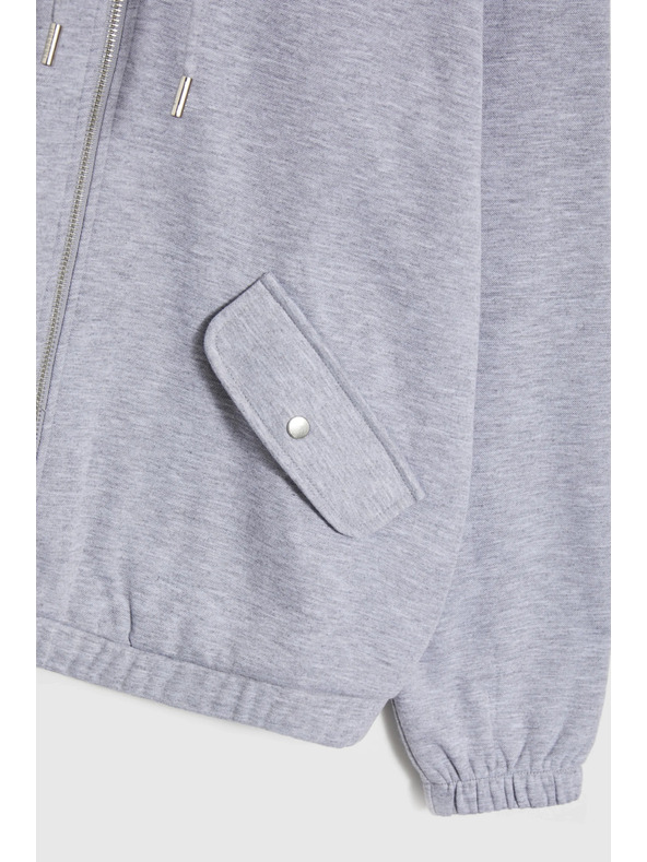 Moodo Суитшърт с цип сива Moodo