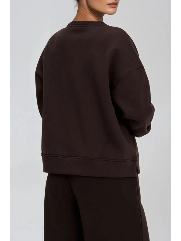 Moodo Оверсайз суитшърт кафява Moodo