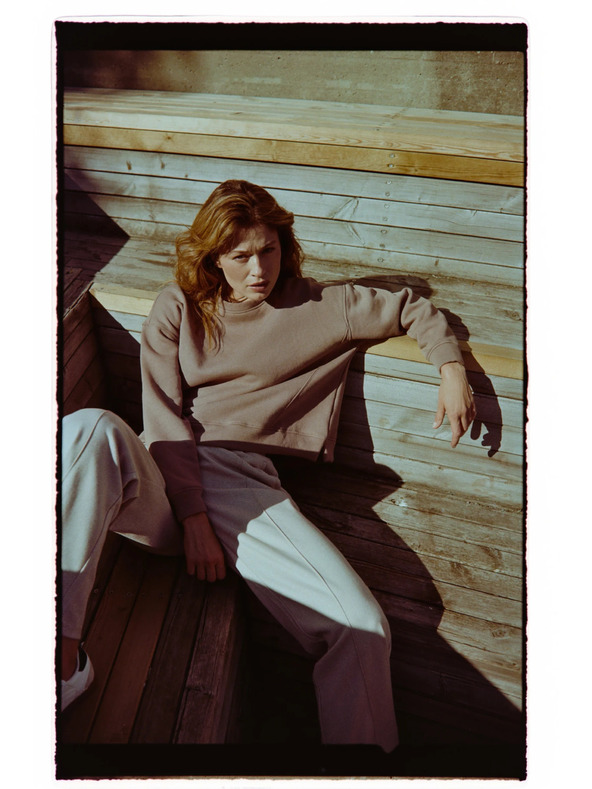 Moodo Оверсайз суитшърт бежова Moodo