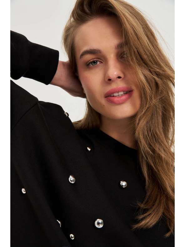 Moodo Блуза с пайети черна Moodo