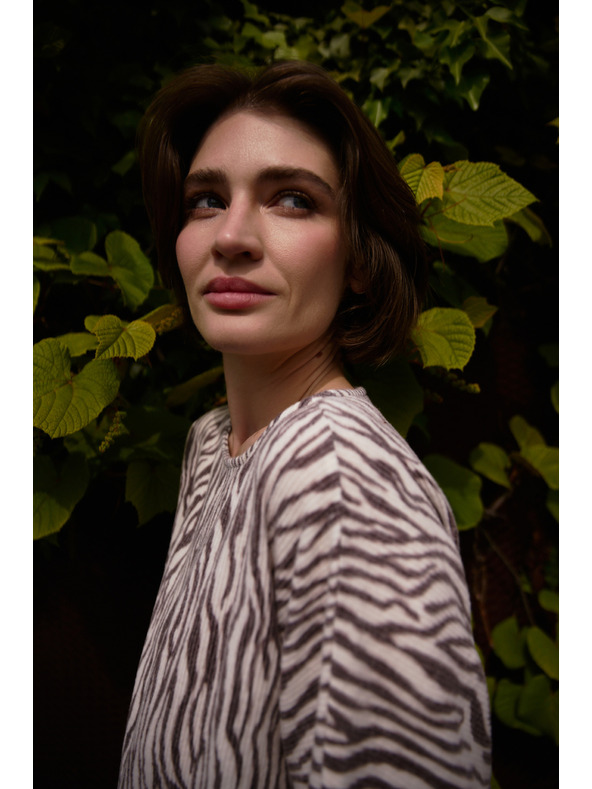 Moodo Блуза с животински десен бежова Moodo