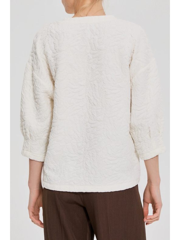 Moodo Суитшърт от структуриран материал бял Moodo