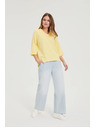 Moodo Блуза с V-образно деколте жълта Moodo