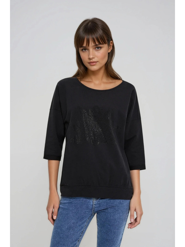 Moodo Блуза от памук черна Moodo