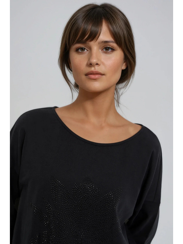 Moodo Блуза от памук черна Moodo