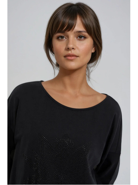 Moodo Блуза от памук черна Moodo