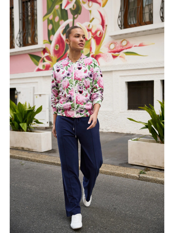 Moodo Разкопчаваща блуза с цветен десен розова Moodo