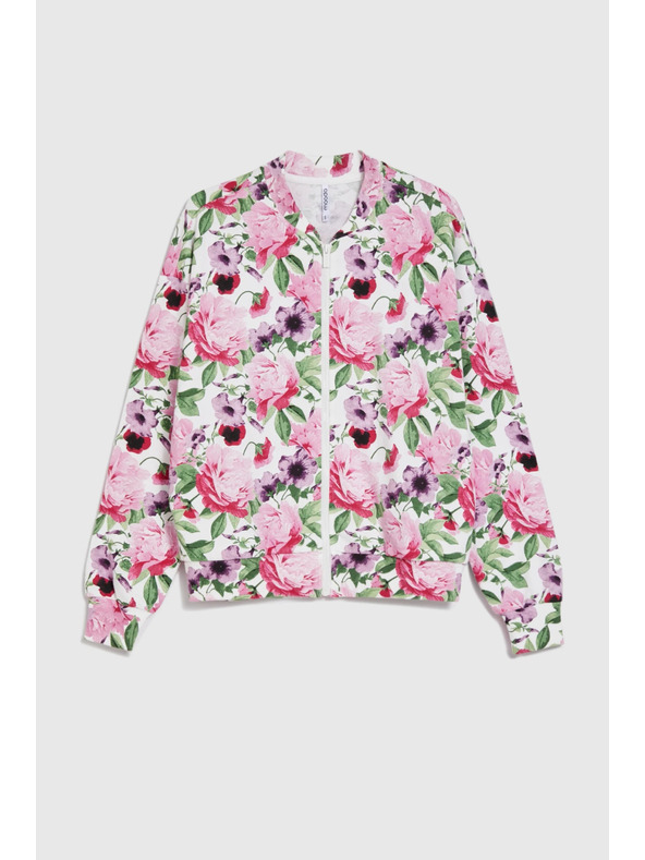 Moodo Разкопчаваща блуза с цветен десен розова Moodo