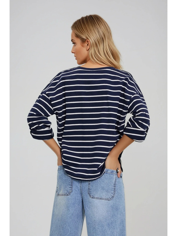 Moodo Раирана суитшърт тъмносиня Moodo