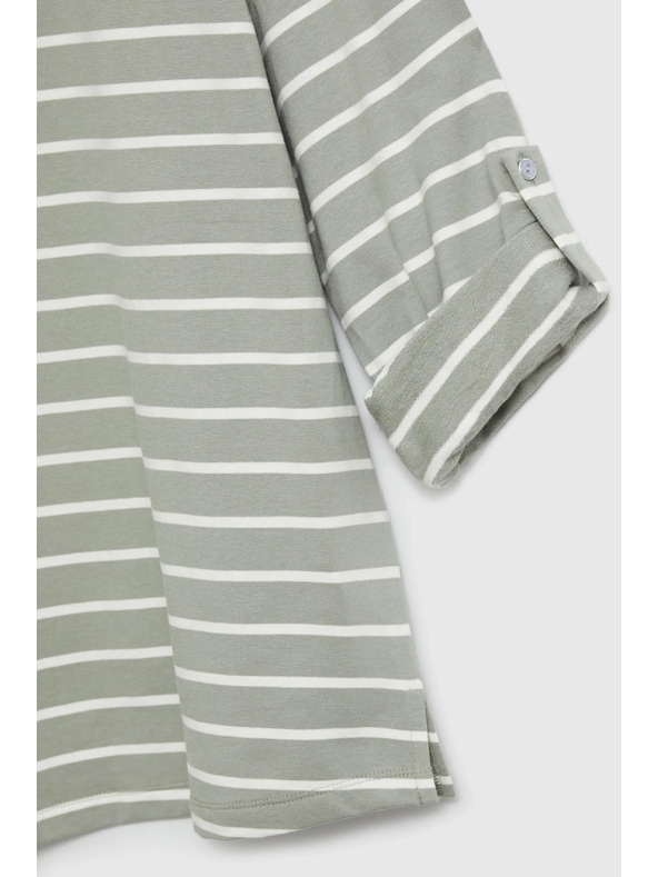 Moodo Блуза с райета маслиненозелена Moodo