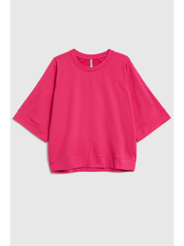 Moodo Суитшърт с къси и широки ръкави циклама Moodo