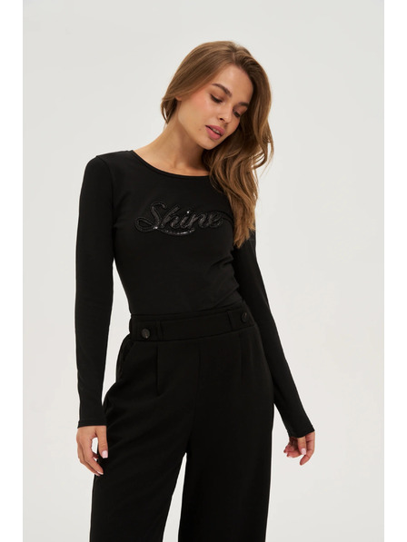 Moodo Sequin Blouse Black Moodo