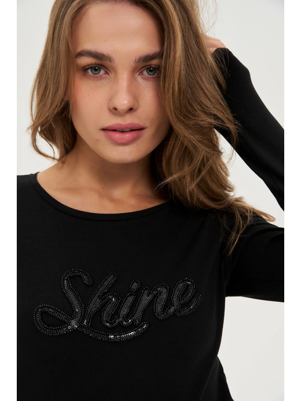 Moodo Блуза с пайети черна Moodo