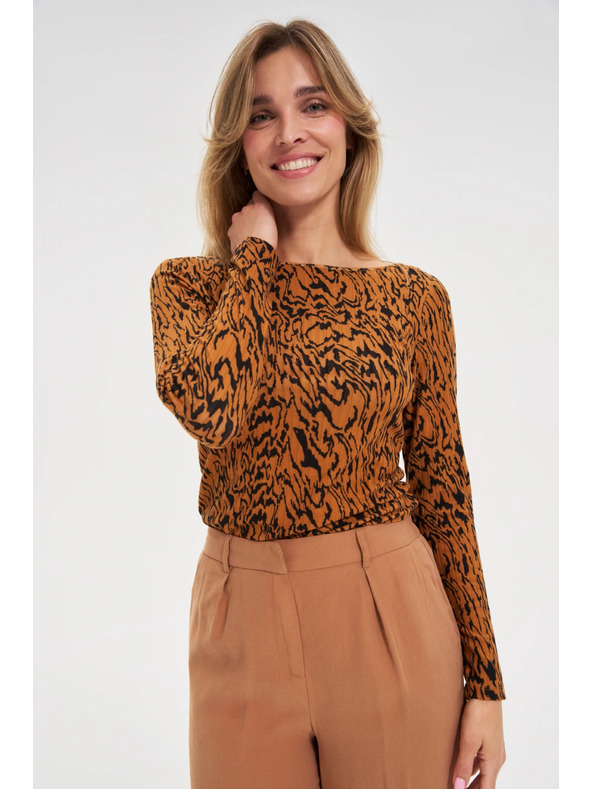 Moodo Топ с мотив кафяв Moodo