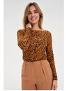 Moodo Топ с мотив кафяв Moodo