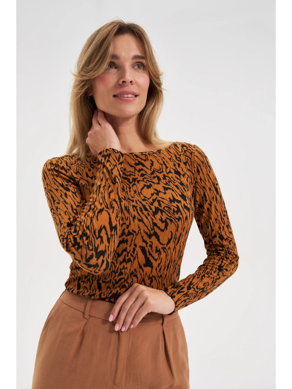 Moodo Топ с мотив кафяв Moodo