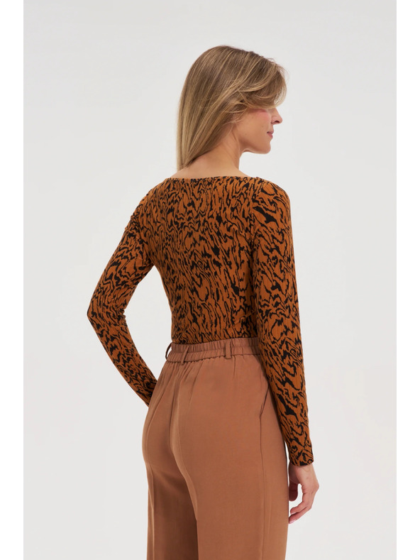 Moodo Топ с мотив кафяв Moodo