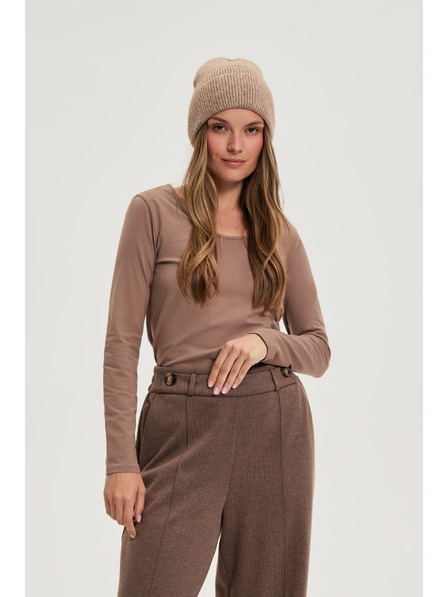 Moodo Памучна тениска светлокафява Moodo