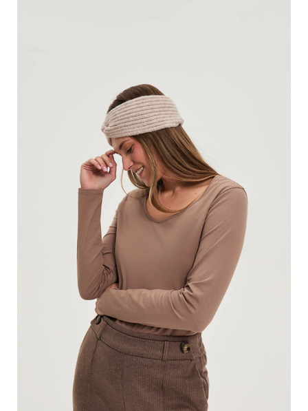 Moodo Памучна тениска светлокафява Moodo