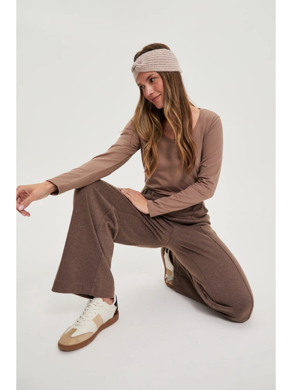 Moodo Памучна тениска светлокафява Moodo