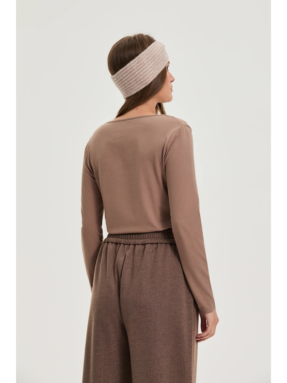 Moodo Памучна тениска светлокафява Moodo