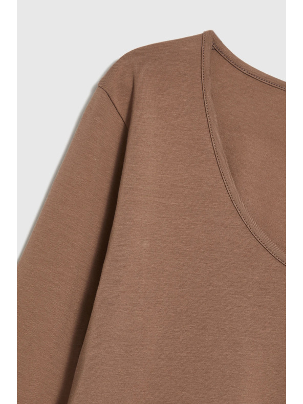 Moodo Памучна тениска светлокафява Moodo