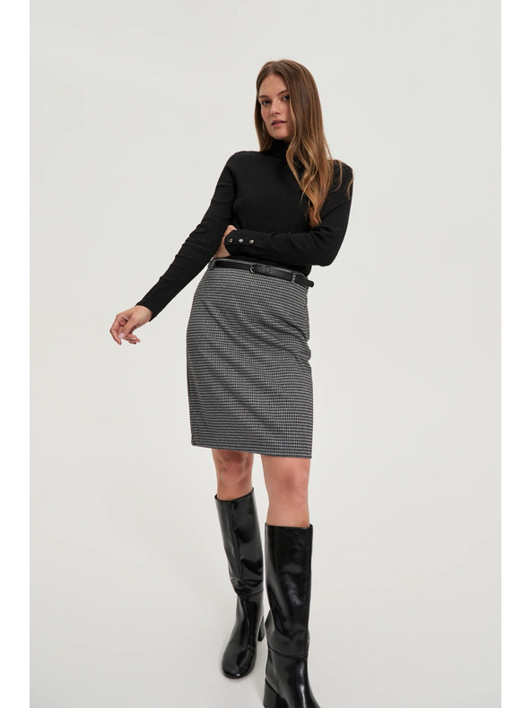 Moodo Памучна поло блуза черна Moodo