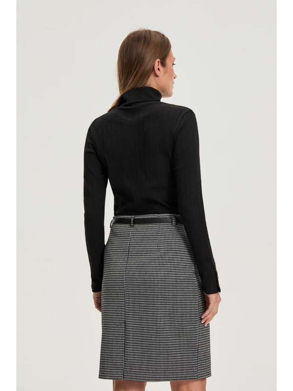 Moodo Памучна поло блуза черна Moodo