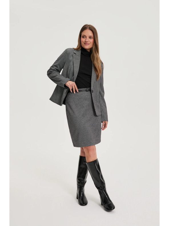 Moodo Памучна поло блуза черна Moodo