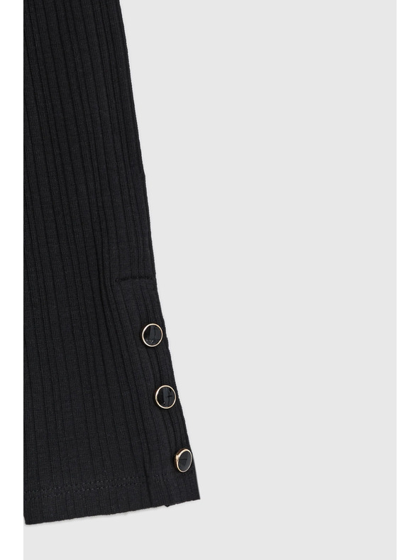 Moodo Памучна поло блуза черна Moodo