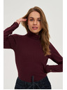 Moodo Памучна поло блуза бордо Moodo