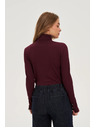 Moodo Памучна поло блуза бордо Moodo