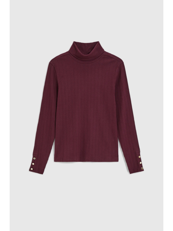 Moodo Памучна поло блуза бордо Moodo