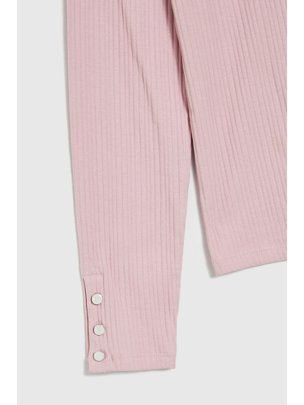 Moodo Памучна поло блуза розова Moodo