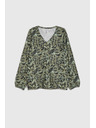 Moodo Блуза с флорален принт в маслиненозелено Moodo