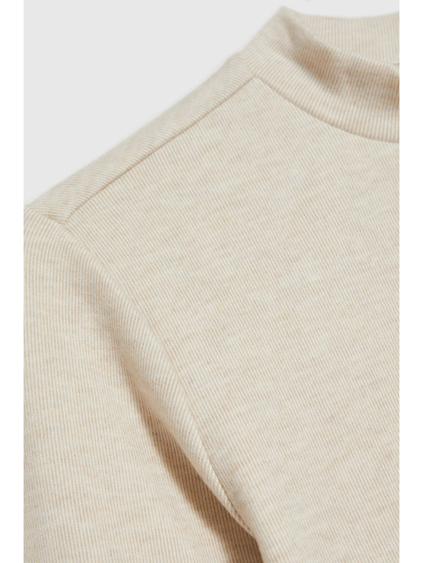 Moodo Бежова блуза с яка Moodo