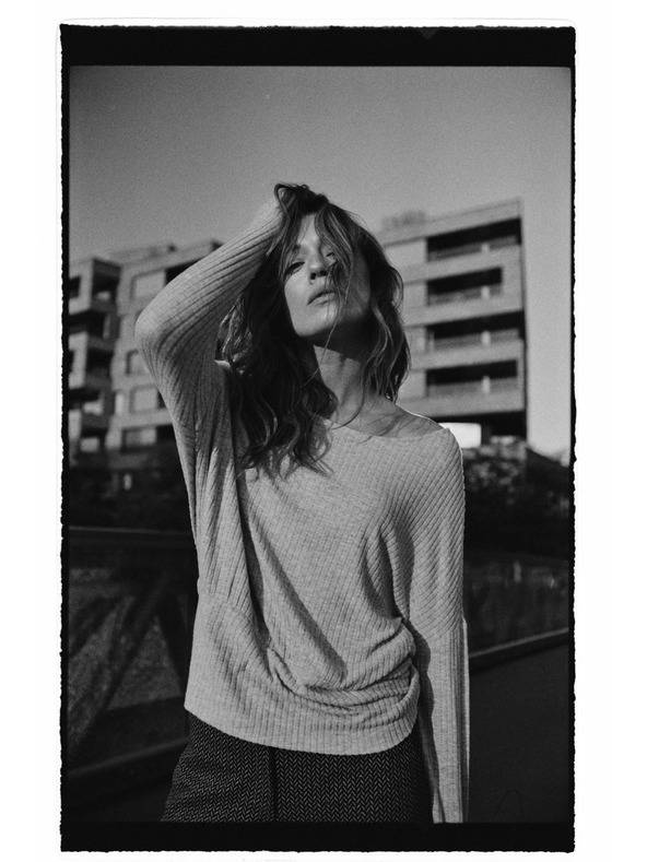 Moodo Ребрана блуза с дълги ръкави сива Moodo