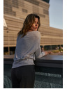 Moodo Ребрана блуза с дълги ръкави сива Moodo