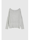 Moodo Ребрана блуза с дълги ръкави сива Moodo