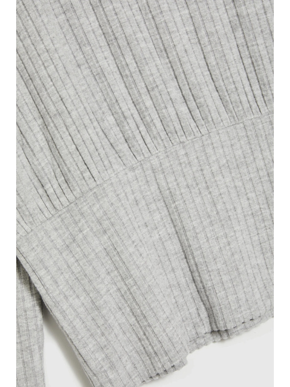 Moodo Ребрана блуза с дълги ръкави сива Moodo