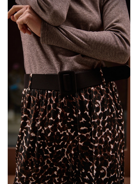 Moodo Кафява тениска с яка Moodo