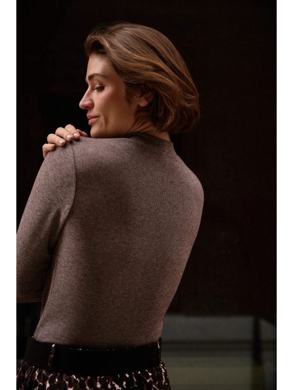 Moodo Кафява тениска с яка Moodo